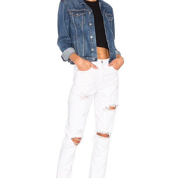 GRLFRND Bianca Oh Girl Wash Denim Trucker Jacket Size Medium - Picture 16 of 16